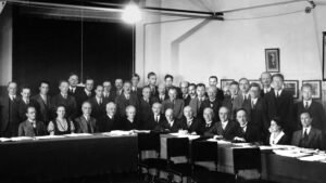 Científicos en la Conferencia Solvay de 1933